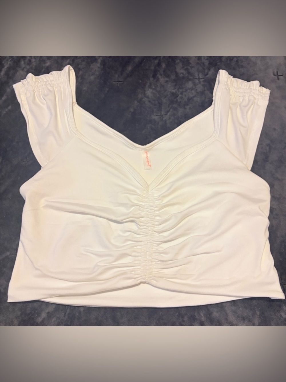 Free People Movement White Breathe Deeper Crop Top Size Large